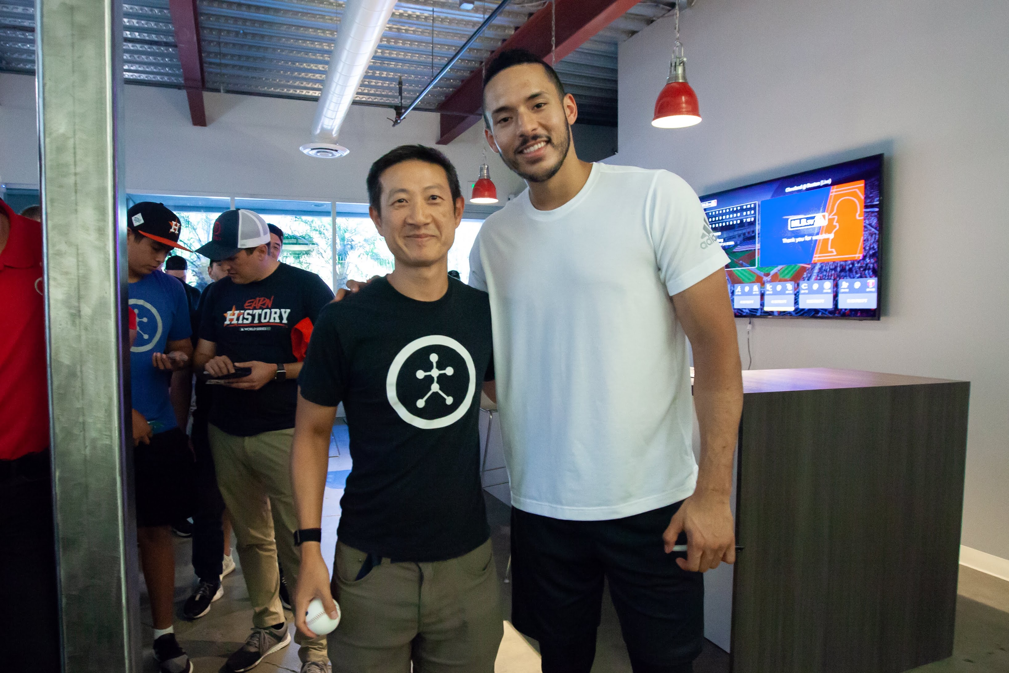 Thomas Lee with Carlos Correa at the 2017 MLB World Series